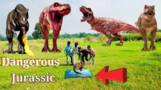 T rex dinosaur Chase (2025) ln l Jurassic world of Dangerous l Dinosaur Attack ln reel life #trex 