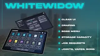 White WidowV2 | Crafting + Stock + Boss Menu + Vape,Joint,Bong + Storage | ESX/QBCORE