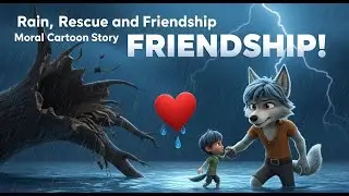 🌧️🐺 Rain, Rescue, and Friendship | Wolf Boy Moral Cartoon Story