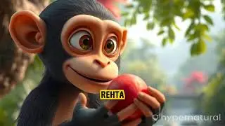 A monkey eating mango, in the forest monkey  ' s favourite fruit  