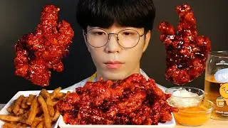 ASMR MUKBANG) KFC CRAZY HOT FRIED CHICKEN FEET, 레드 닭발 튀김 맵다/식감좋다/가성비안좋다!