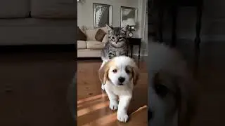 Just a Kitten Riding a Puppy&hellip; Totally Normal Day!