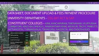 Anna University Admission Procedure 2025
