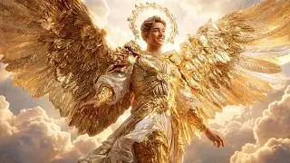 Divine Angel with Golden Wings &ndash; Radiating Grace and Light in the Heavenly Palaces