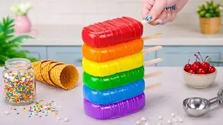 🫡🍭 Transforming Cake Scraps Into Magnificent Rainbow Cakesicles | Satisfying Rainbow Cake Popsicles