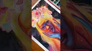 FREEHAND WATERCOLOURS PORTRAIT #artshorts #artvideos