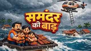 Samandar Ki Badh 🌊 | Flood Disaster Rescue Story | Clay Cartoon Animation Hindi
