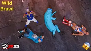Rey Mysterio John Cena Kurt Angle and KSI Clash in Wild Parking Lot Brawl