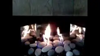 Desert Fireplace Glass, River Rock, and Fireback Install