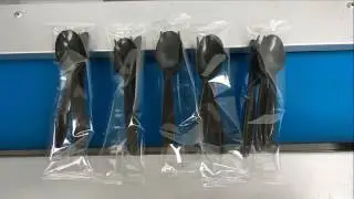 Plastic Cutlery Set Packaging Machine, Disposable Cutlery set packaging machine