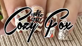 Cozy Fox & Chevron Nail Stamping Design using Uber Chic Beauty plates! Fall Nails! Reverse Stamping