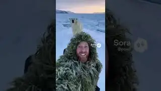 Prepping in the Polar Ice with a Polar Bear #bear  #ice  #survival