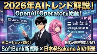 2026年AIトレンド解説！OpenAI「Operator」とSoftBank新戦略・日本発Sakana AIの衝撃