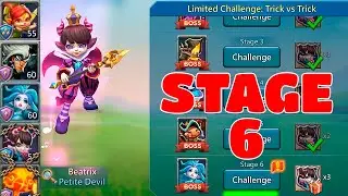 Limited Challenge Trick vs Trick Stage 6 Frozen Tricks Lords Mobile Beatrix Petite Devil F2P Heroes.