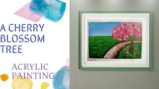 cherry blossom tree 🍒 with acrylic painting step by step / easy painting tutorial for beginners