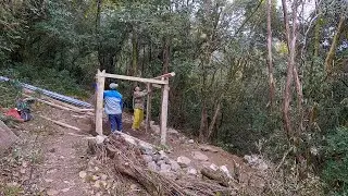 bhumi  & FOX brother going to finish bathroom construction || village hard working lifestyle ||