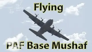 Pakistan Air Force C130 Hercules on approach to PAF Base Mushaf, Sargodha
