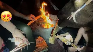 Amazing Fish Hunting | Night fishing | Wild Style Fishing In Village Catch Fish Using Hand Arrow