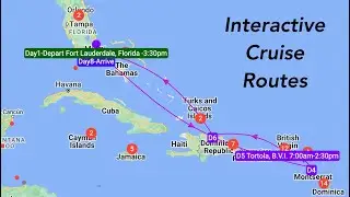 World Cruise Interactive Map: SightsOnMap.com