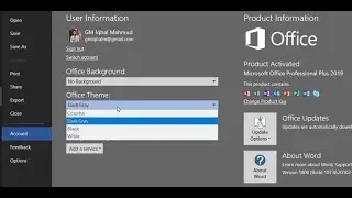 [Easy] Enable Dark mode in MS office - Word, PowerPoint, Excel and all