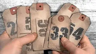 Easy Grungy Tags: Use Your Number Stamps (Stamping + Inking Beginner Techniques)
