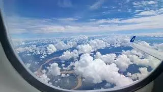 Review my trip Pakse to Vietiane by Lao Airline (Comac C909) Very nice view on the sky 2025.