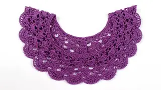 Crochet collar | Very easy crochet neck design Bangla | কুশিকাটার গলা | Easy Crochet Bangla-73
