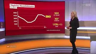 🇦🇹 🦠 Aktuelle Corona-Zahlen (ORF ⎪ Wien heute ⎪ 08.01.2021)