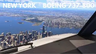 Невероятная посадка Boeing 737-800 в аэропорту Ньюарк в Нью-Йорке.