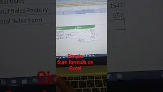 How to use Sum formula on Excel || Sum Formula #excel #sumformula