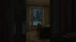 A Quiet Night Before Sleep 🤍 Fireplace Glow & Snow @ambient.almanac #shorts #snow #winter