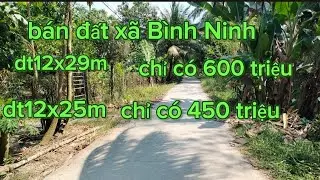 MS2695💛🌸 bán đất xã Bình Ninh  tỉnh Đồng Tháp dt12x29m chỉ có 600 triệu#0386725208#