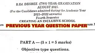 TNTEU B.Ed IV-SEMESTER: TODAY MCQS ANSWERS CREATING AN INCLUSIVE SCHOOL 