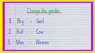Change the gender in English | Masculine and Feminine Gender | Gender Name 10 | Gender