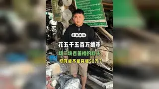花五千五百万缅币，切三块百善桥的料子，切开能不能突破五十万？