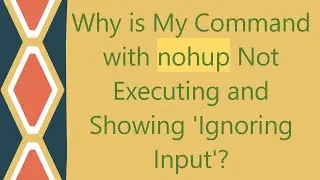 Why is My Command with nohup Not Executing and Showing 'Ignoring Input'?