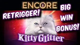 BIG WIN BONUS WITH a RETRIGGER on KITTY GLITTER!