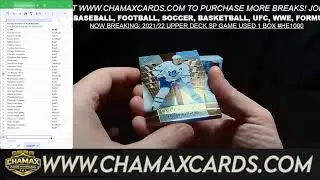 BREAKING TONIGHT: 21/22 UD SPGU 1 BOX #HE1000, 23/24 UD ARTIFACTS 1 BOX #HE1001