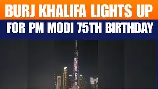 Burj Khalifa Lights Up for PM Modi&rsquo;s 75th Birthday | Dubai Tribute | Unstoppable Modi @75 | News9