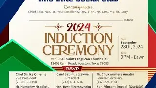 IMO Elite Social Club Int&rsquo;l. || Houston Texas Inaugural || Induction Ceremony Invitation