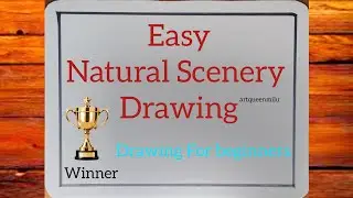 Easy Landscape drawing for beginners| Learn house and nature simple painting| Nature scenery drawing