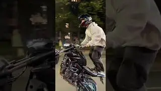 Yamaha MT 07 стант по дороге #stunt #mt07 #street #crazy #стант