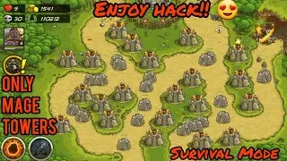 Unbelievable MAGIC Tower's defense in Survival Mode Kingdom Rush!!!!