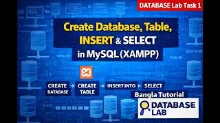 DATABASE Lab Task 1 | Create Database, Table, INSERT & SELECT in MySQL (XAMPP) | Bangla Tutorial