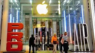 🍏 Apple Store Fifth Ave Night before IPhone 17 Launch and Manhattan Evening Walk NYC LIVE