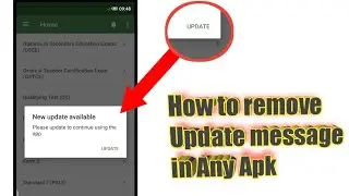 How to remove Update aren't message in Any Apk