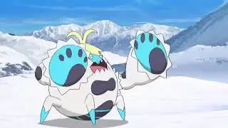 Hala's Crabrawler evolves into Crabominable  - POKEMON SUN AND MOON EPISODE 60 SMUA 17