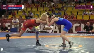 1/4 WW - 43 kg: V. ALEKSANDROVA (RUS) df. C. MEHNER (GER) by VPO, 6-0
