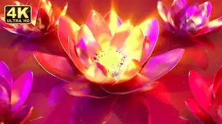 3D Backgrounds, Golden Lotus Flower Background, 3d flowers background, flowers rotation background