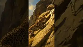 🐆 Leopard vs Goat | Extreme Rock Climb Challenge 🐐 #shorts